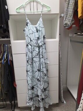 Banana Republic Light Blue Floral Maxi Dress